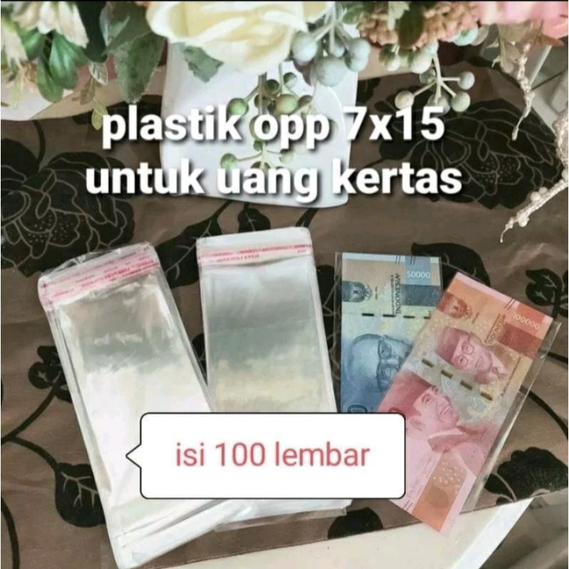 

Plastik opp 7 x 15/untuk kertas uang isi 100 lembar/plastik uang bucket