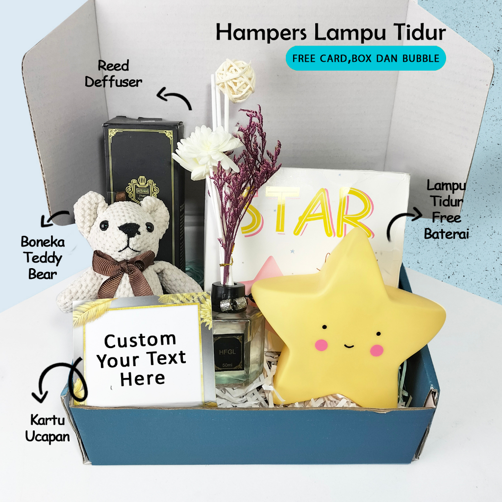 

Set hampers kado ulang tahun wisuda gift set lampu tidur diffuser aroma terapi boneka bear ala korea