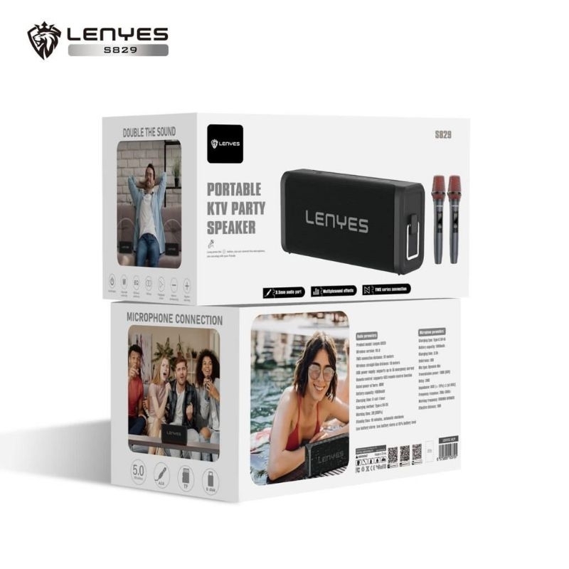 LENYES SPEAKER S829 HIFI M3GA BASS TWS BLUETOOTH SPEAKER KTV
