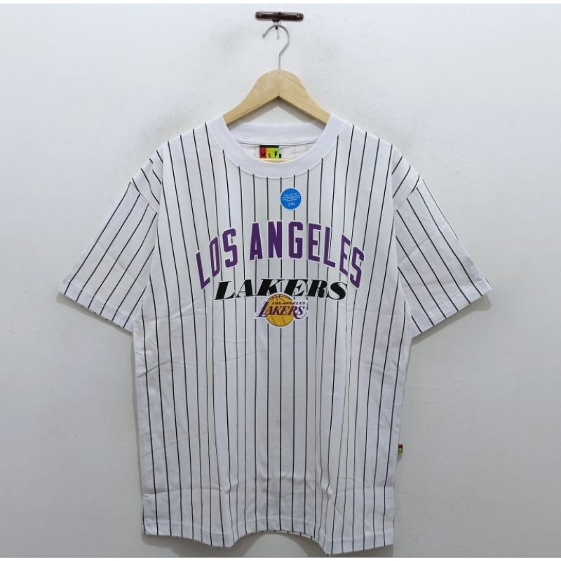 Kaos Baju Lakers Salur Vintage T-shirt Oversize