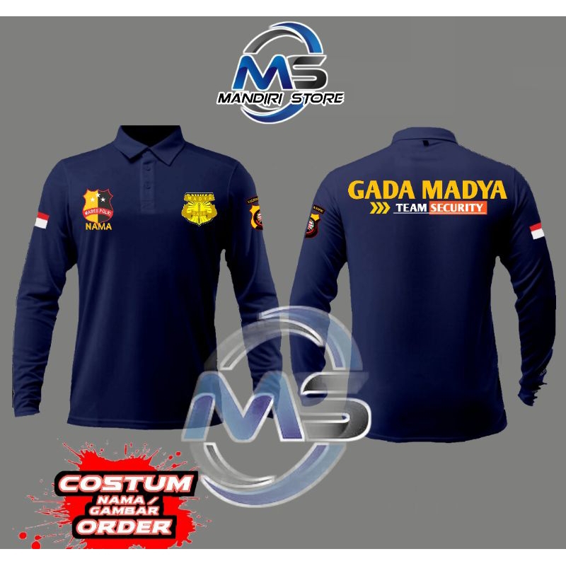 kaos gada madya polo lengan panjang/security