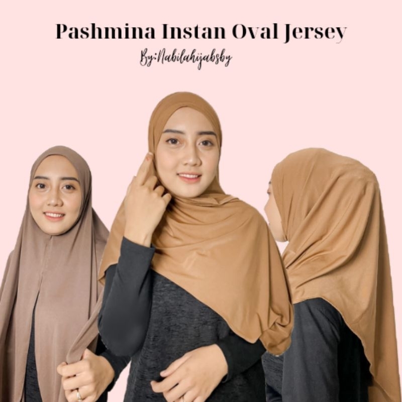Pashmina instan oval jersey/pashmina jersey oval premium
