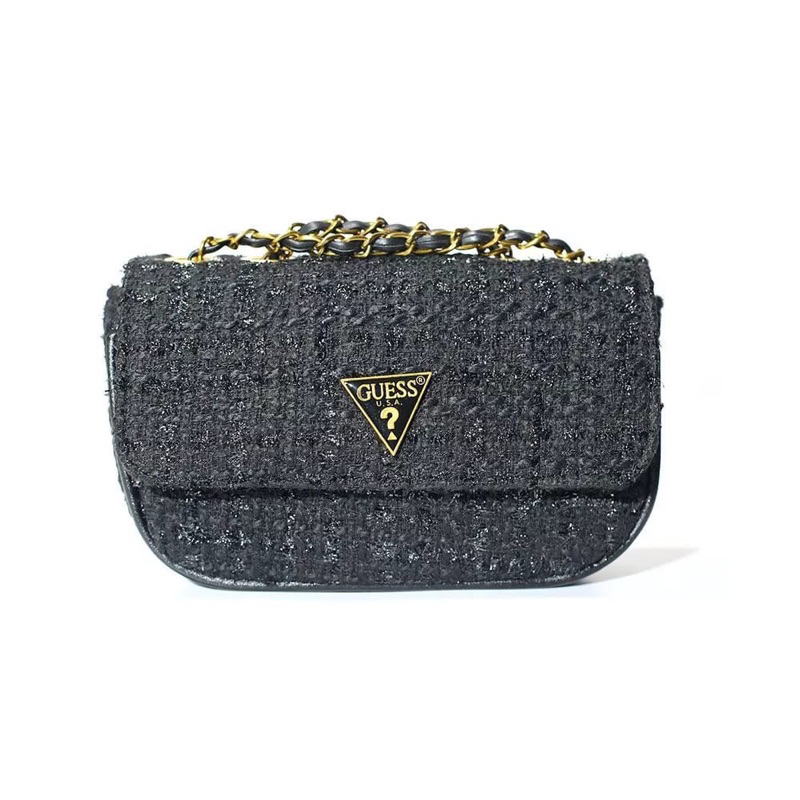 Guess Rajut / tweed black gold clutch
