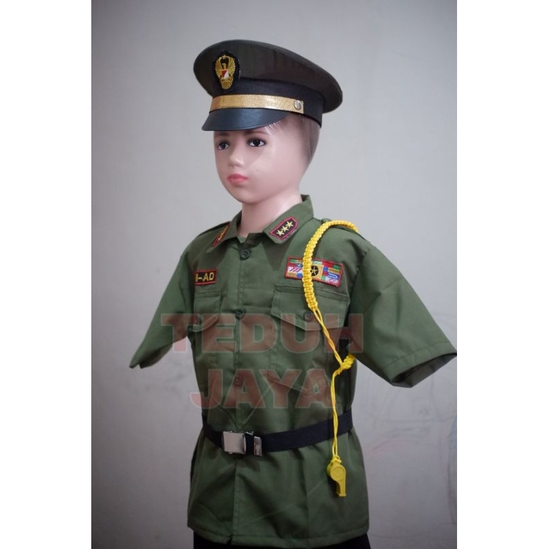 BAJU SERAGAM TNI AD ANAK / SERAGAM TNI AD ANAK / SERAGAM TNI PDH ANAK / BAJU TNI PDH ANAK