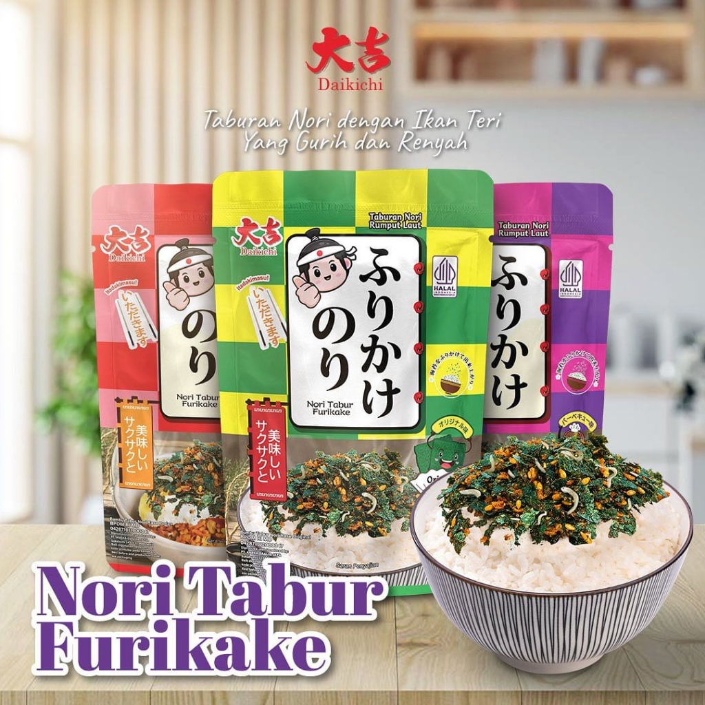 

Nori Tabur Furikake 60 Gr Rumput Laut Panggang Daikichi