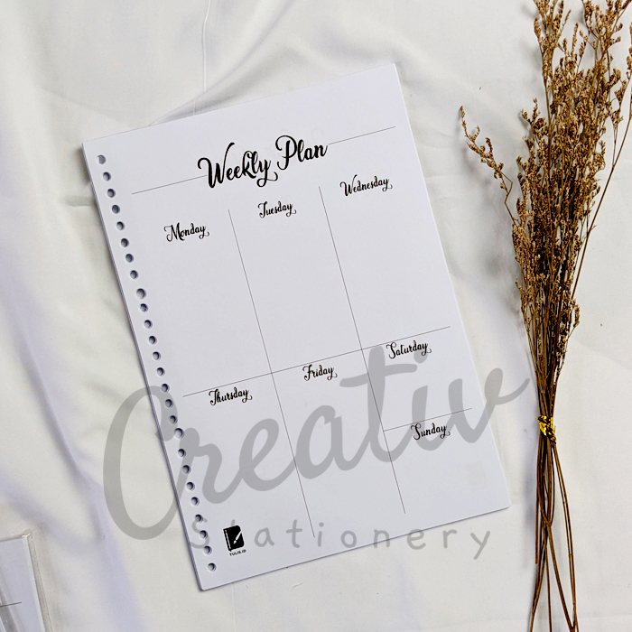 

[TULIS.ID] Basic Column Weekly Planner A5 Loose Leaf Binder 100 Gsm