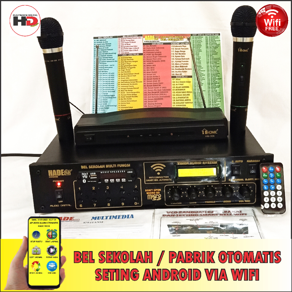 BEL SEKOLAH MANUAL DAN OTOMATIS PLUS MIC WIRELES