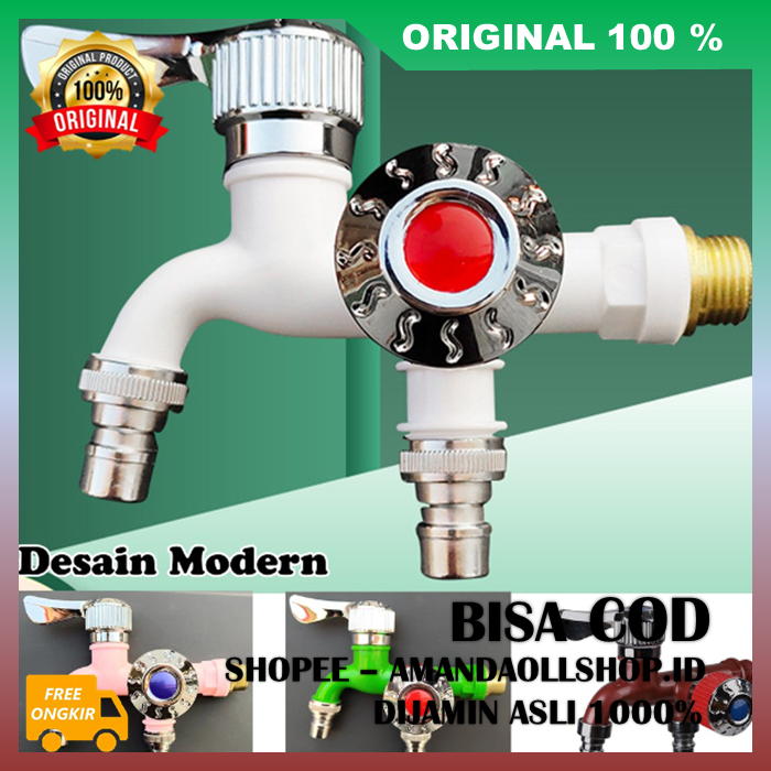 Kran Cabang Shower Keran Cabang 2 Shower ABS Kran Air Double Plastik Kran Cabang 2  100% ASLI