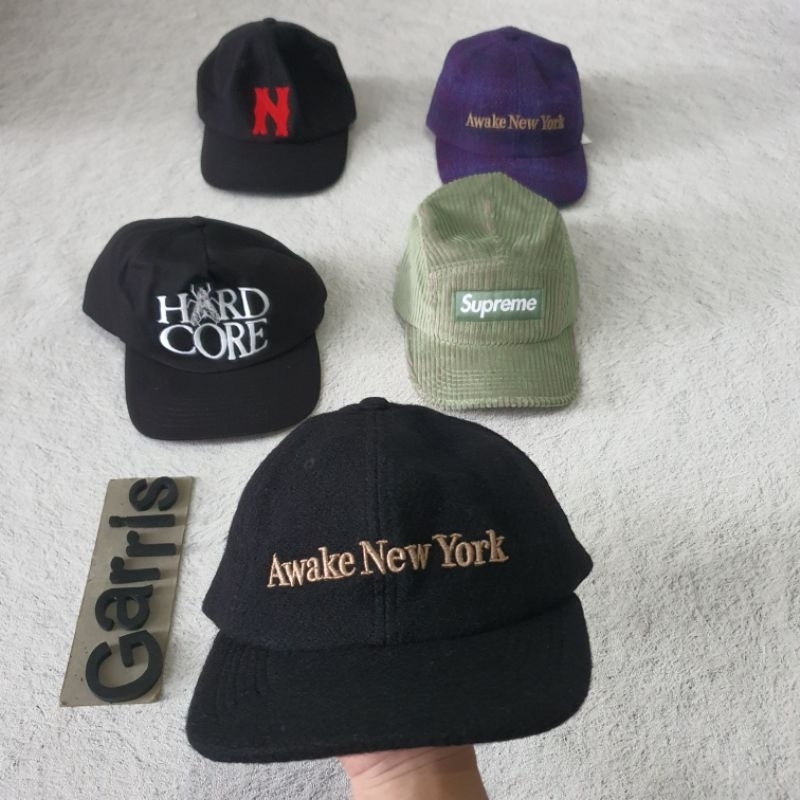 AWAKE NY HARRIS TWEED 6 PANEL - BLACK