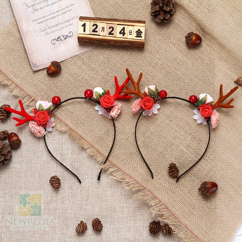 HIASAN RAMBUT ANAK TEMA NATAL 2024 / BANDO CHRISTMAS NATAL ANAK BENTUK TANDUK RUSA / AKSESORIS RAMBU