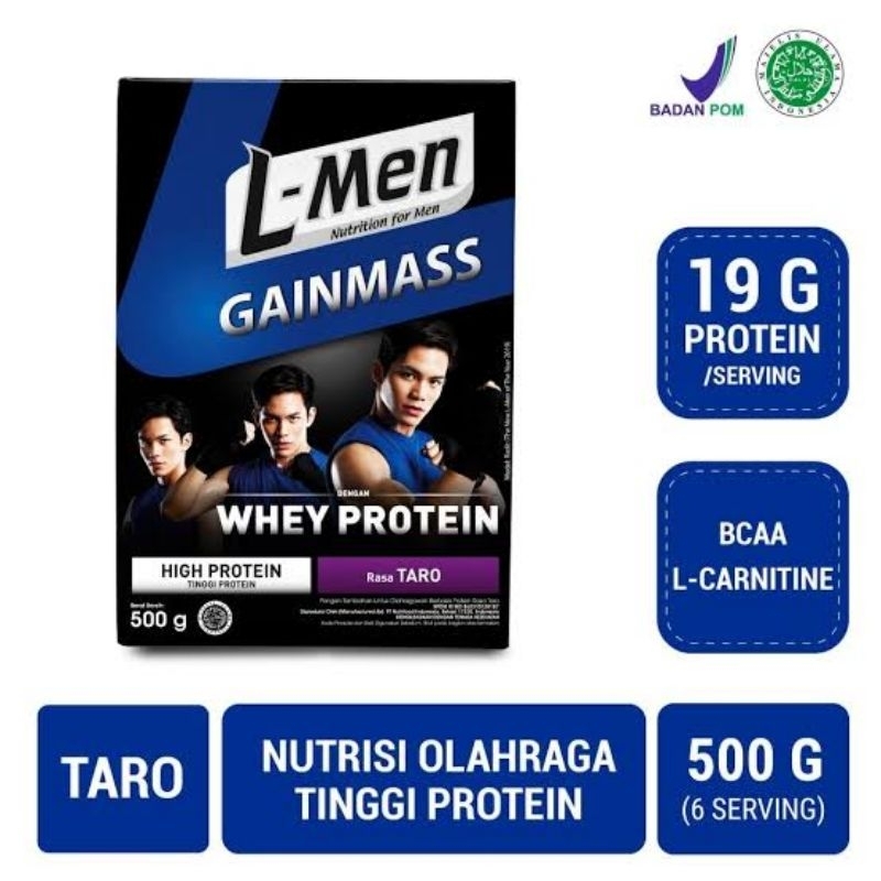Susu LMEN /L-MEN Gain Mass Nutrition For Men Rasa TARO 225 GR