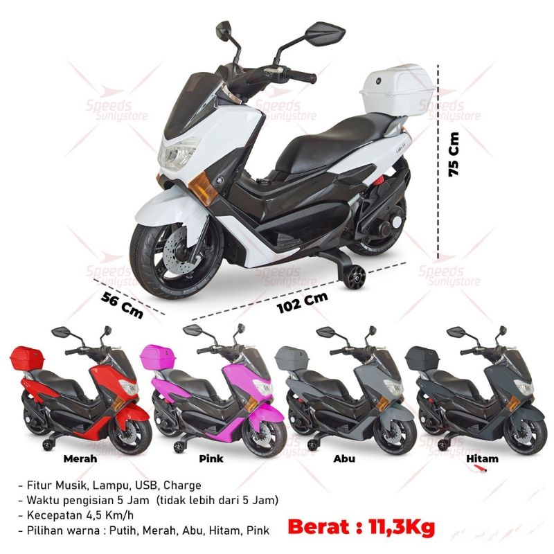 Mainan Motor listrik Aki NMAX M588 M599 PMB RAID Motor Mainan Anak Cowok Cewek Keren Murah Mainan Ak