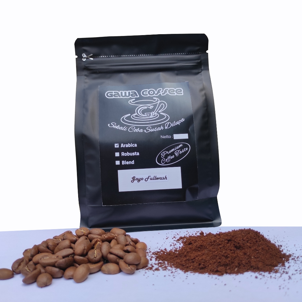 

Kopi Arabica Gayo Fullwash Single Origin Spesialti Premium Coffee Kopi Murni Aceh Gayo Fullwash Process Kualitas Terbaik 100 dan 200 Gr - Gawa Coffee