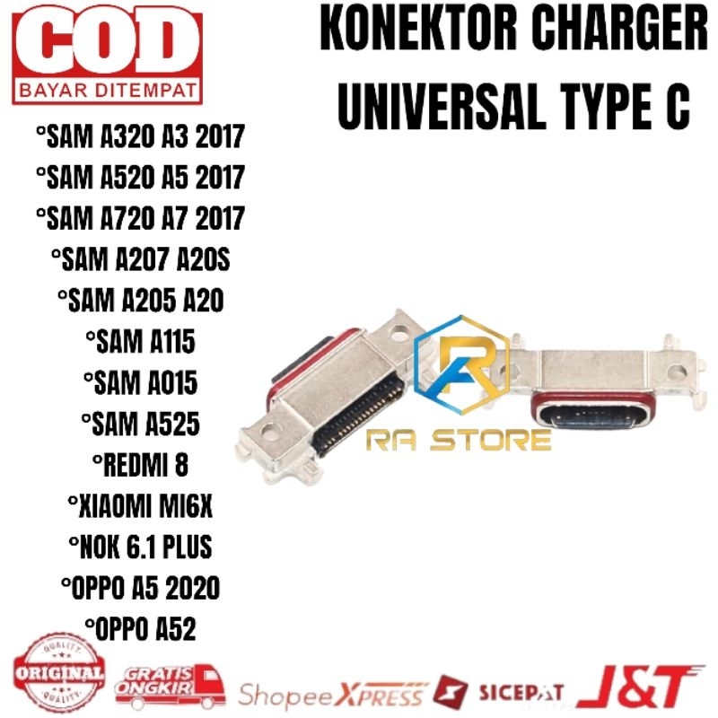 Konektor Charger Samsung ( TYPE C ) A320 A3 2017, A520 A5 2017, A720 A7 2017, A207 A20S, A205 A20, A