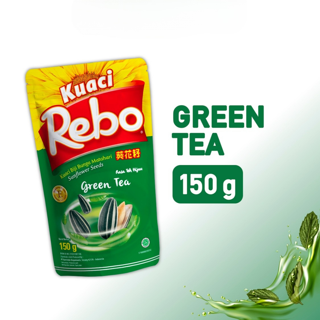 

Rebo Kuaci Rasa Green Tea 150 gr - Cemilan Biji Bunga Matahari