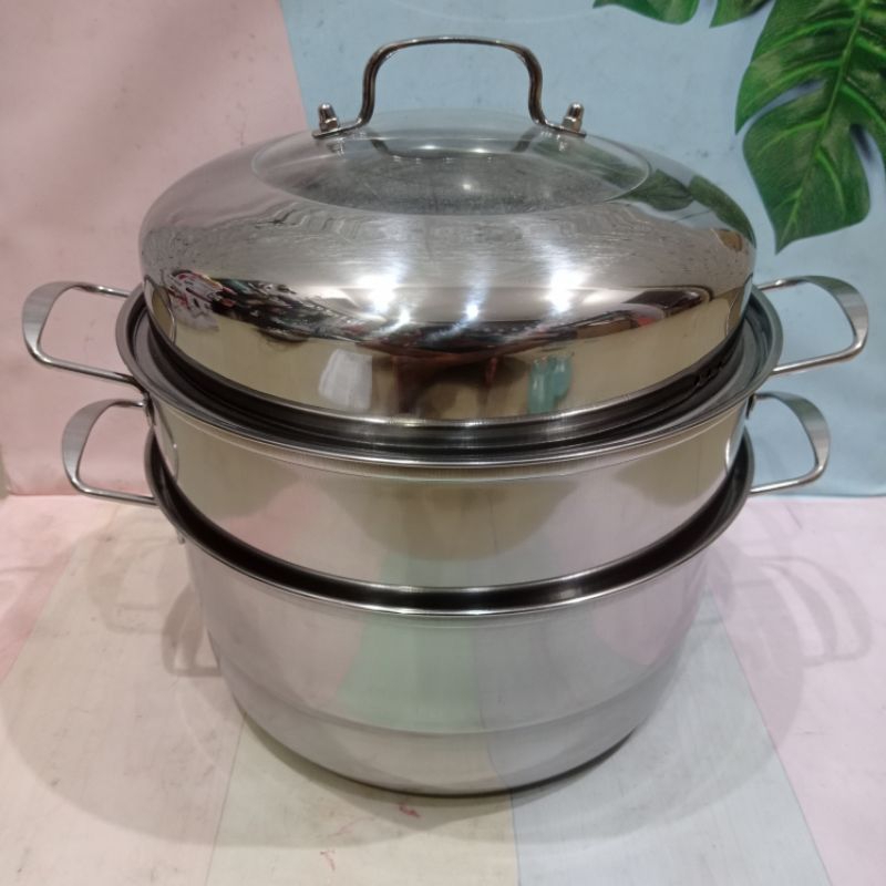 Panci Kukus Steamer Susun 3Stainless/Alaska Steamer Pot 28cm