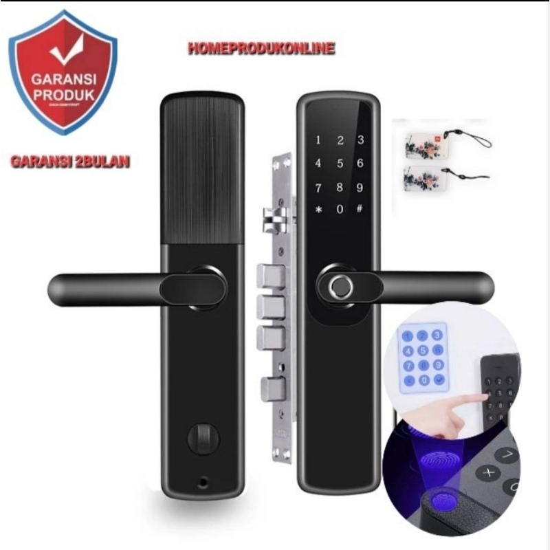 Gagang Pintu Rumah Modern Smart Door Lock Password Fingerprint Card