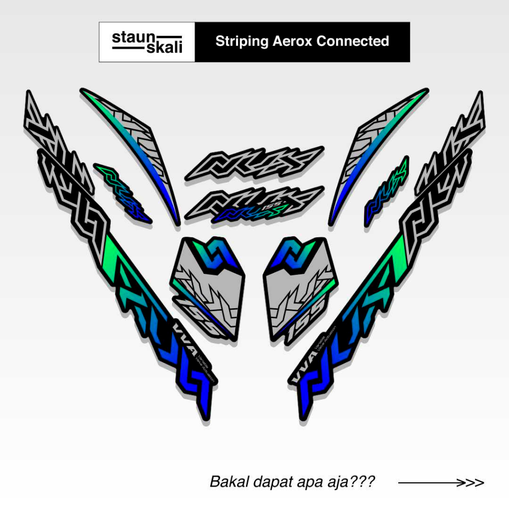Striping Aerox New Connected 155 Variasi (19) NVX Api Medusa Hotwheel Cyber City Jepang Thailand Vie