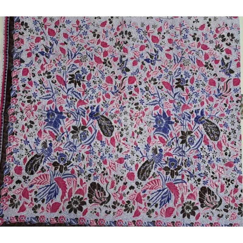 Kain batik solo tiga negri pink putih
