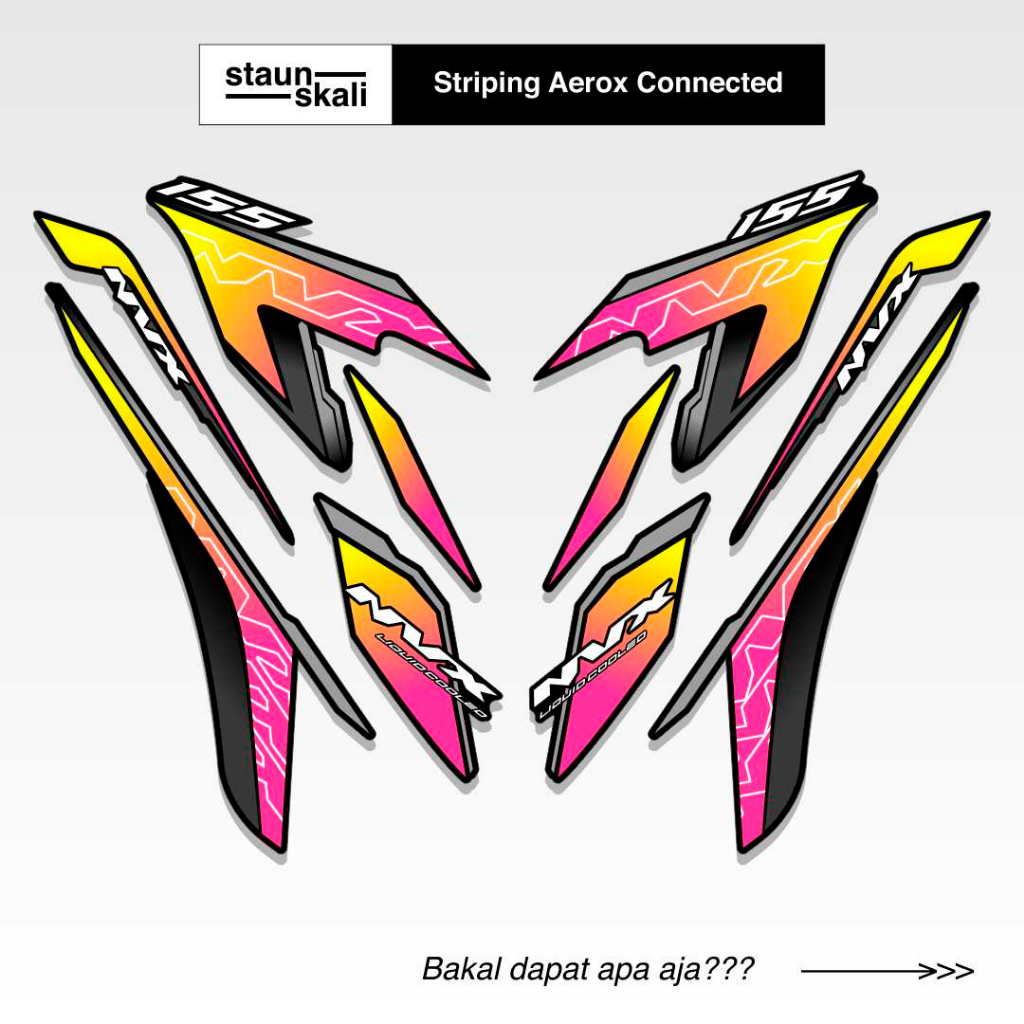 Striping Aerox New Connected 155 Variasi (28) NVX Api Medusa Hotwheel Cyber City Jepang Thailand Vie
