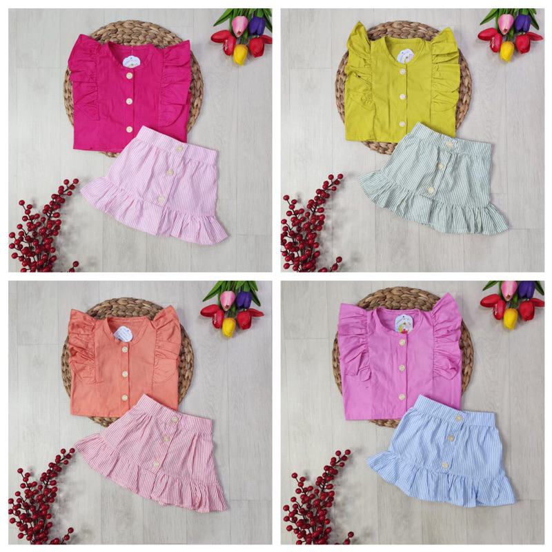 SALE Lullaby.kids_Baju Anaka Perempuan 1-2 Tahun Tiara One Set - Setelan Anak Perempuan Atasan Lenga