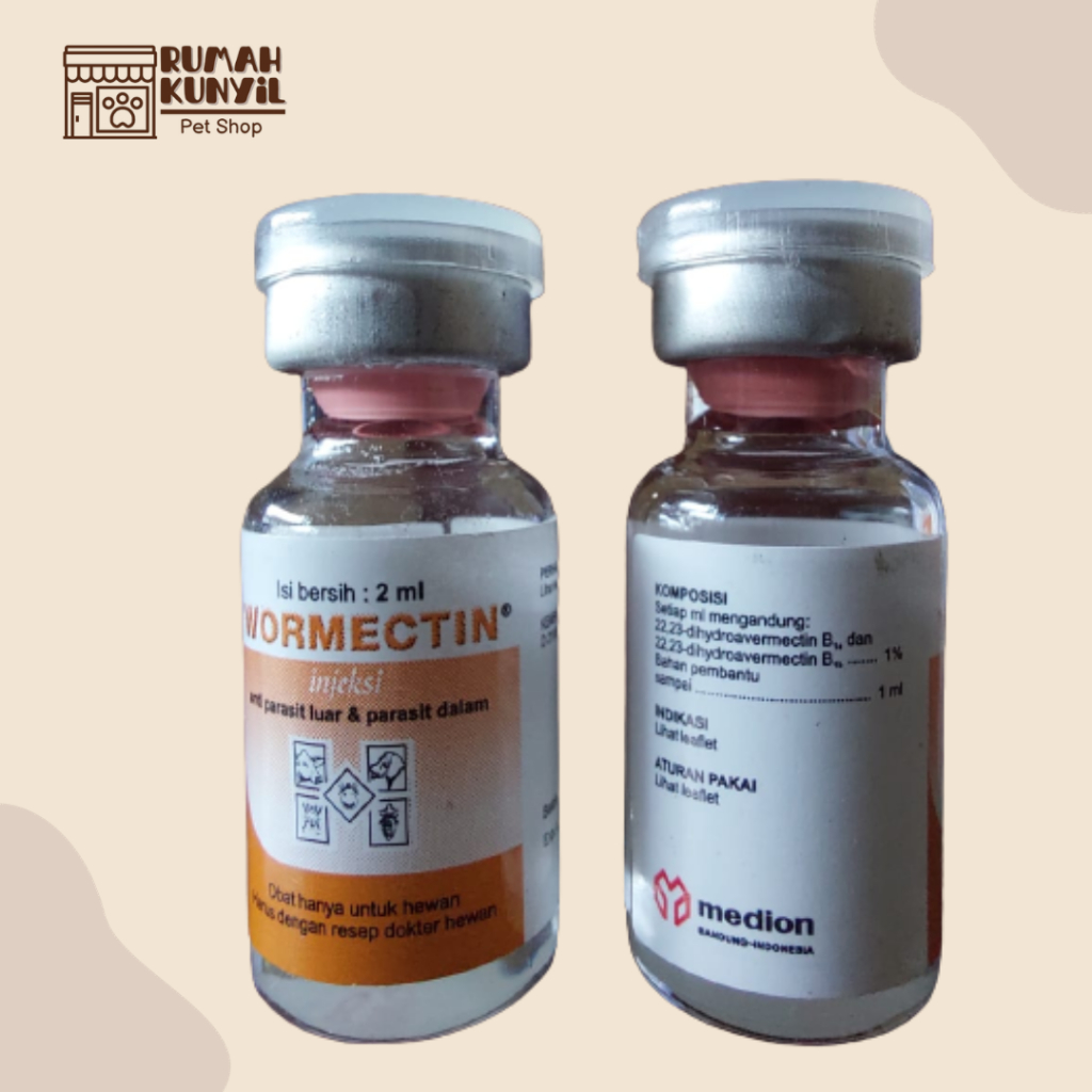 WORMECTIN INJEKSI 2 ML Obat Jamur Parasit untuk Kucing/ Anjing