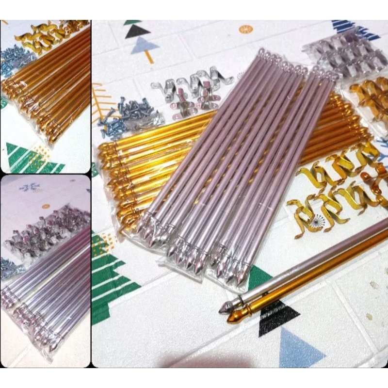 Stik Gorden Kupu jendela minimalis / per set warna gold dan silver untuk jendela lebar 30cm sd 50 cm