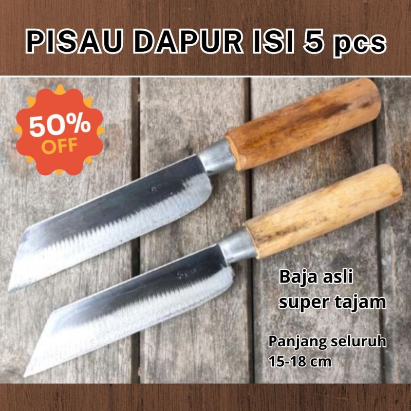 Pisau masak/pisau dapur serbaguna/pisau bumbu masak/alat masak dapur/pisau paket isi 5/hemat set pis