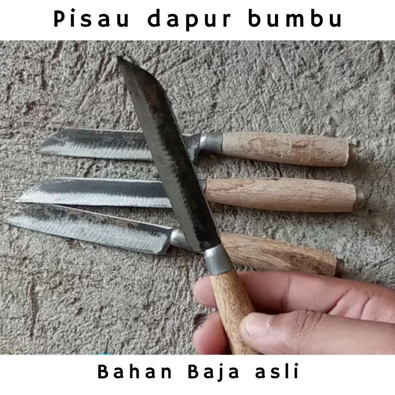 pisau dapur isi 4 pcs/pisau bumbu dapur/pisau baja asli super tajam/pisau bawang/pisau cabe rawit/pi