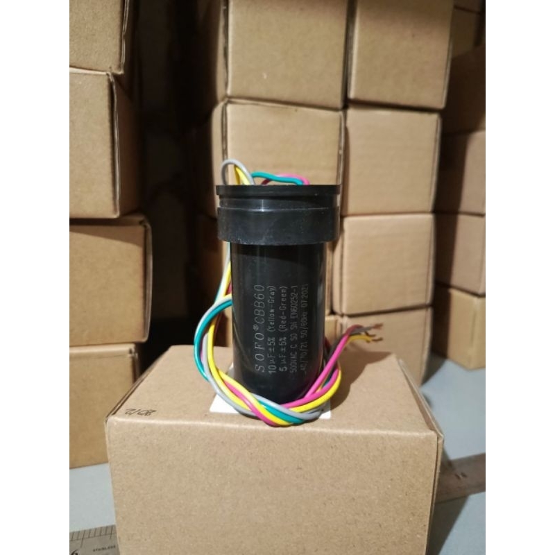 kapasitor mesin cuci polytron 2 tabung cbb60 10+5uf original