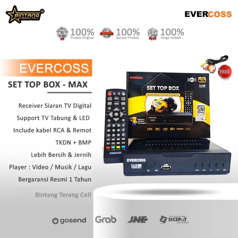Evercoss Max Set Top Box TV Digital Dengan Sertifikasi Kominfo Original Garansi