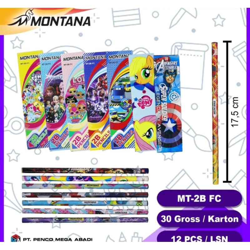 

[12 PCS ] PENSIL KARAKTER 2B MOTIF COWO CEWE