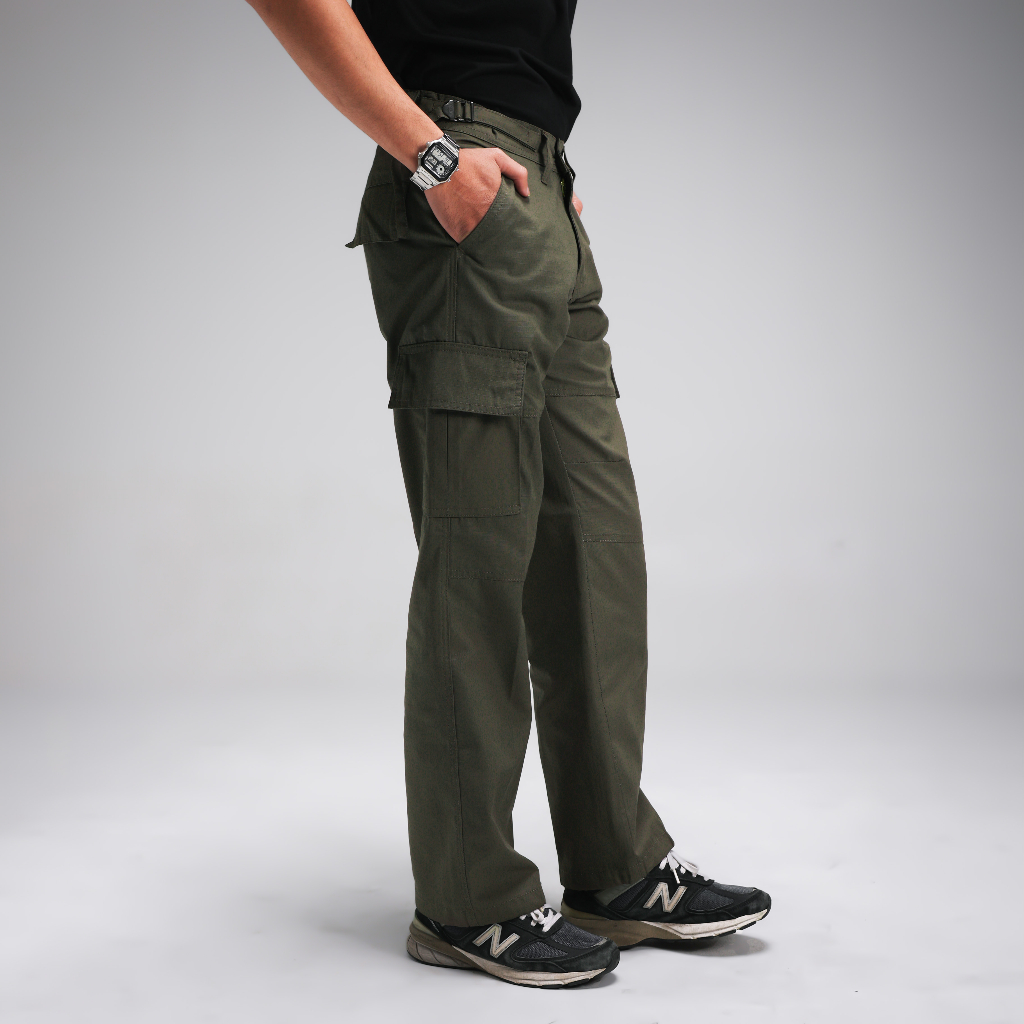 JB - Long Cargo Pants Ripstop Olive Green - Celana Cargo Panjang Pria