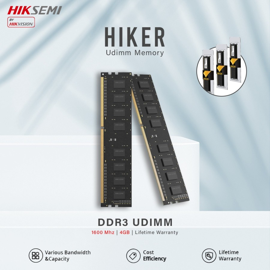 Ram Hiksemi Hiker DDR3 U-DIMM 4GB 8GB - DDR3 1600MHz RAM DDR3 Hiksemi 8Gb/4GB