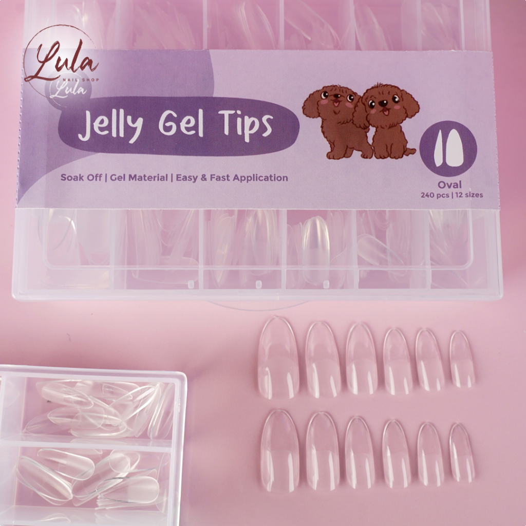 LULA JELLY GEL TIPS / KUKU PALSU /  PERLENGKAPAN NAIL ART