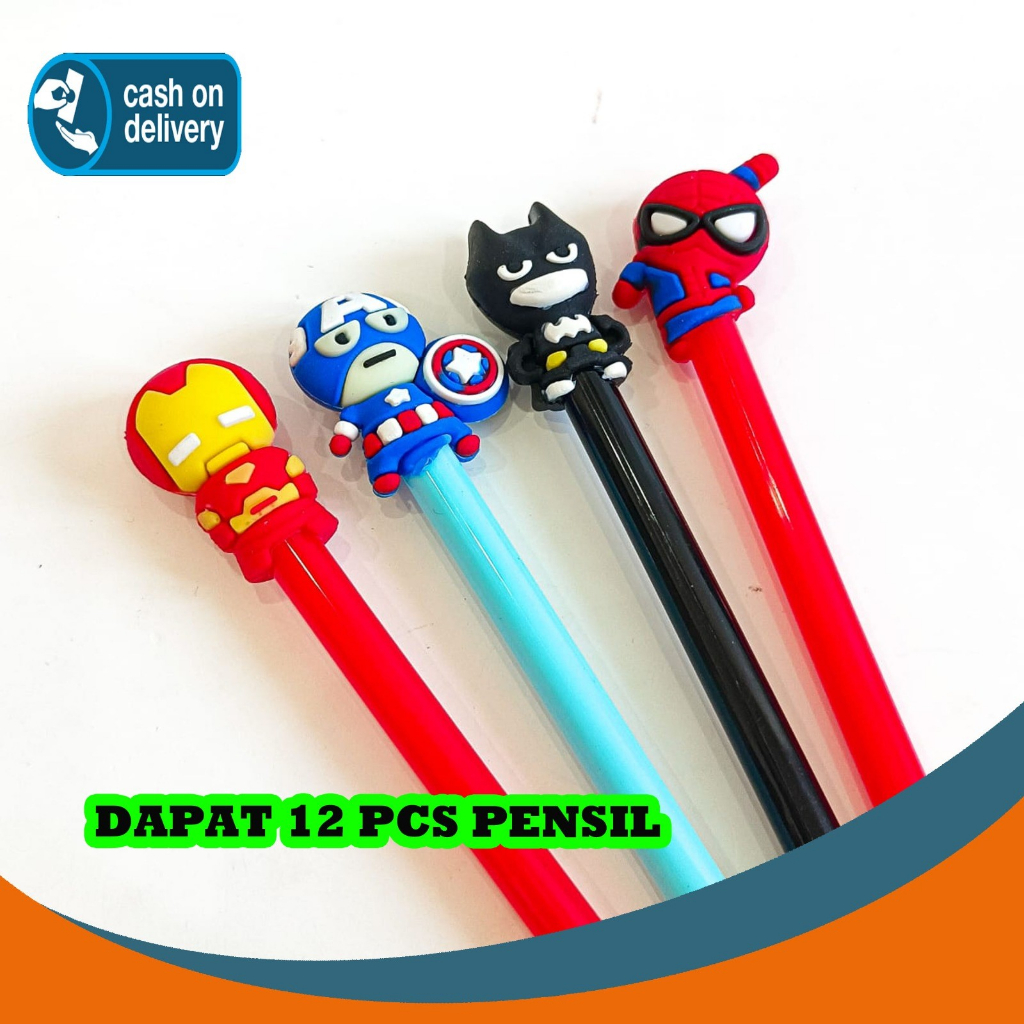 

Selusin pensil graphite infinite Hero Avengers isi 12 pcs pencil robot anti patah alat-alat sekolah aesthetic termurah bagus lucu imut COD