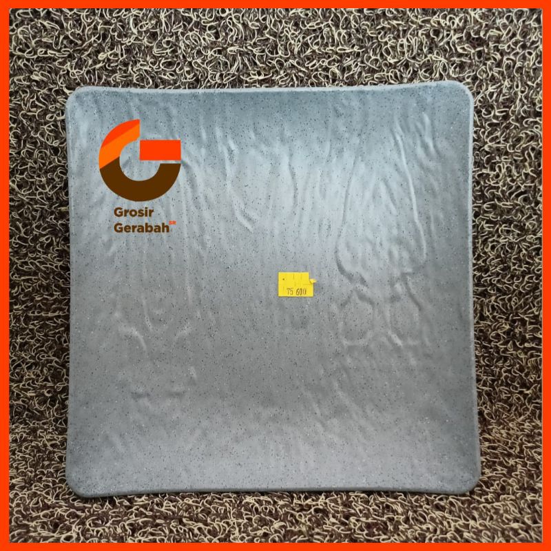 piring kotak relief batu 10" P6910A stone golden dragon