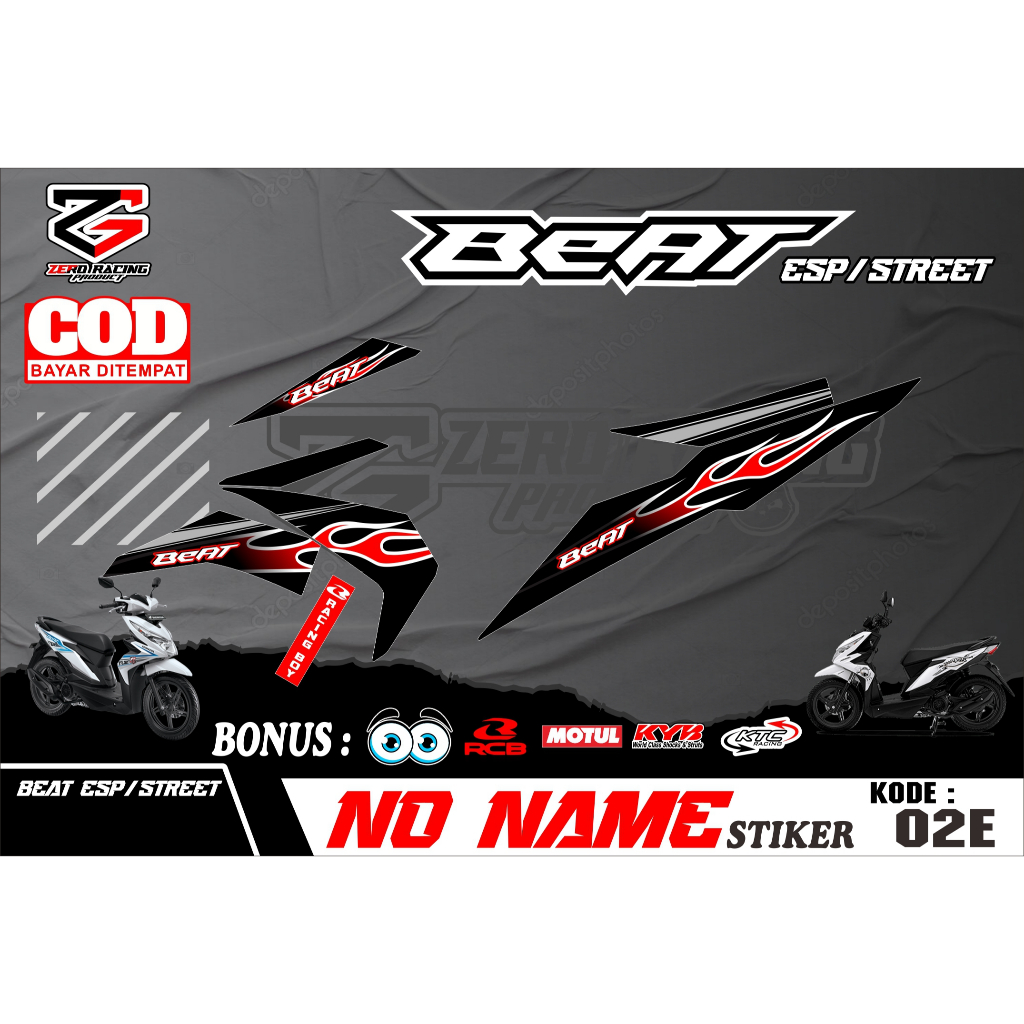 Striping beat Esp beat street api keren , stiker motif api