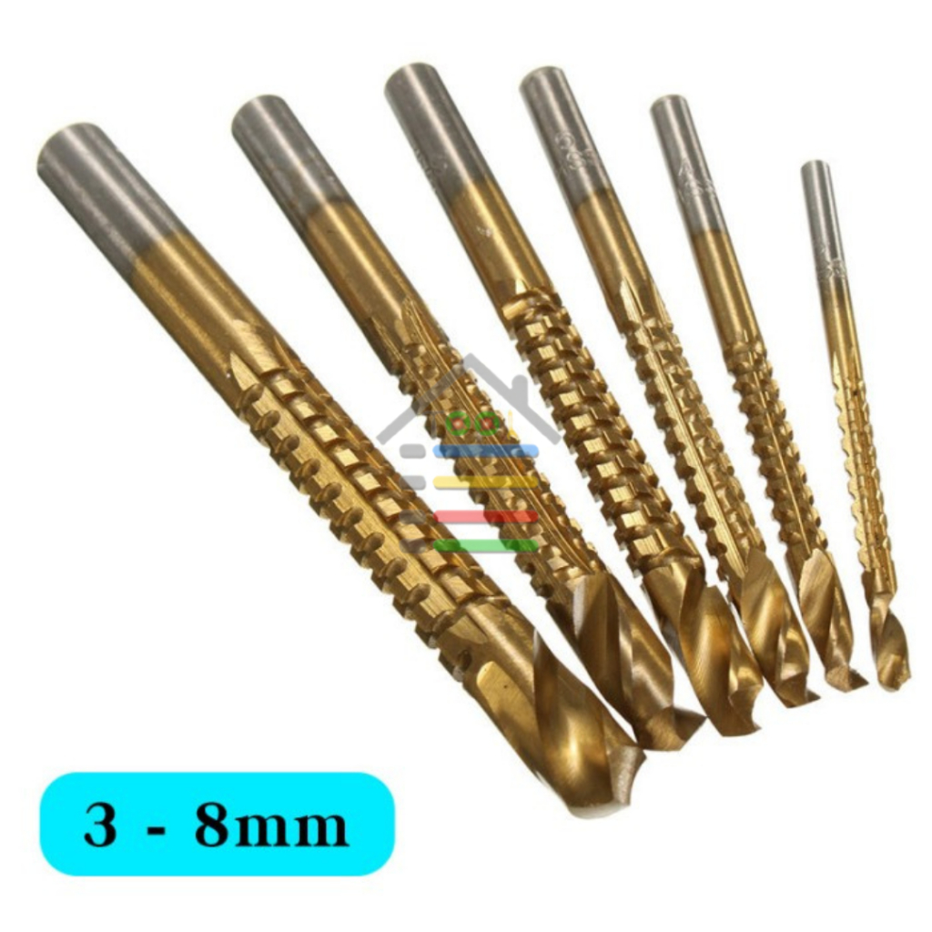 MATA BOR KAYU TITANIUM COATED GERGAJI M3 - M8 SET 6IN1