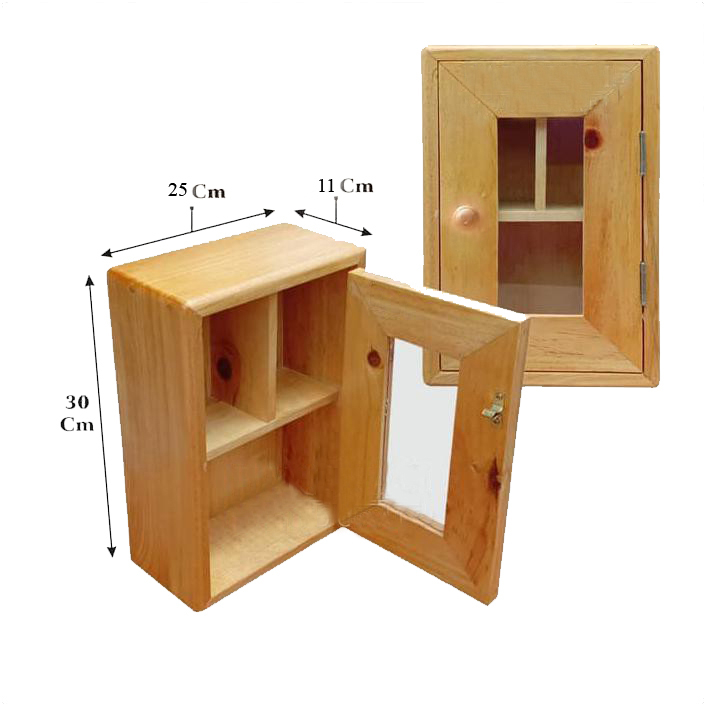 Kotak Obat P3K Box Penyimpanan Gantung Dinding Kayu