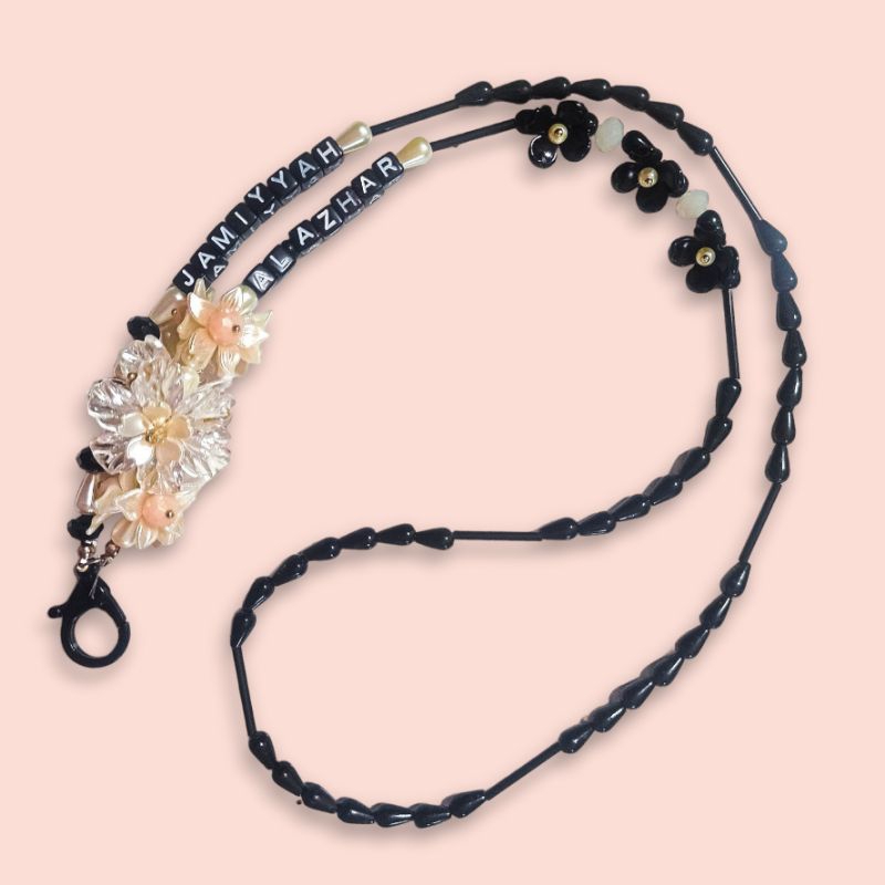 

lanyard GRATIS CUSTOM NAMA beaded nametag strap