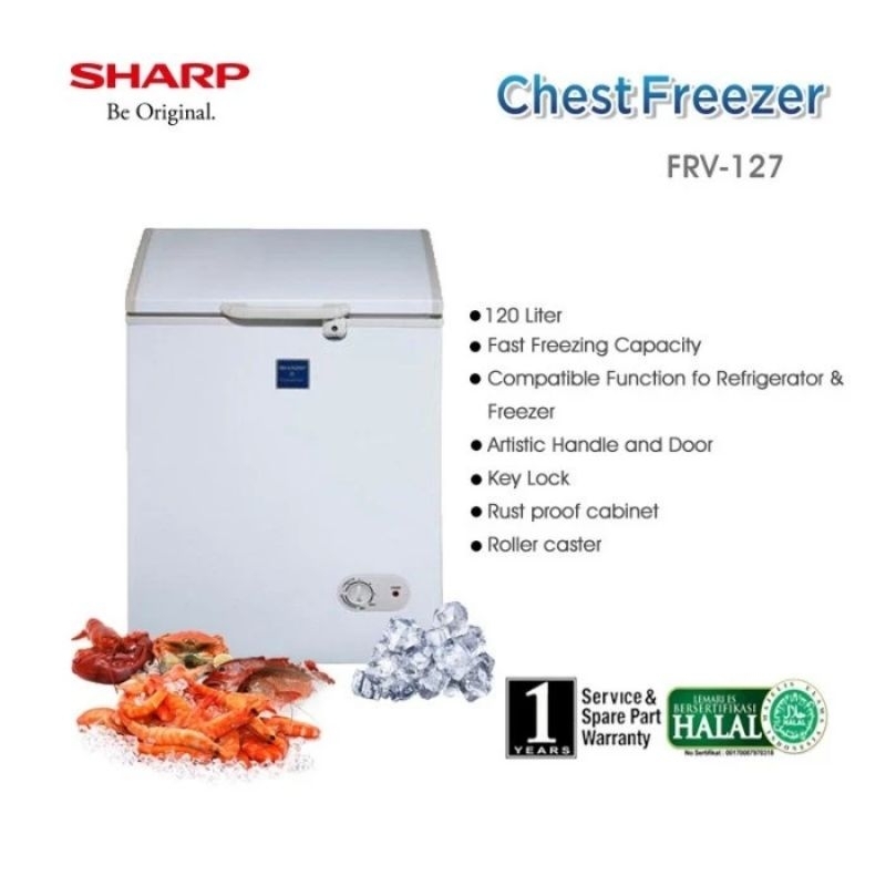 Chest Freezer Box Sharp FRV127 Kapasitas 120Liter Sharp FRV-127