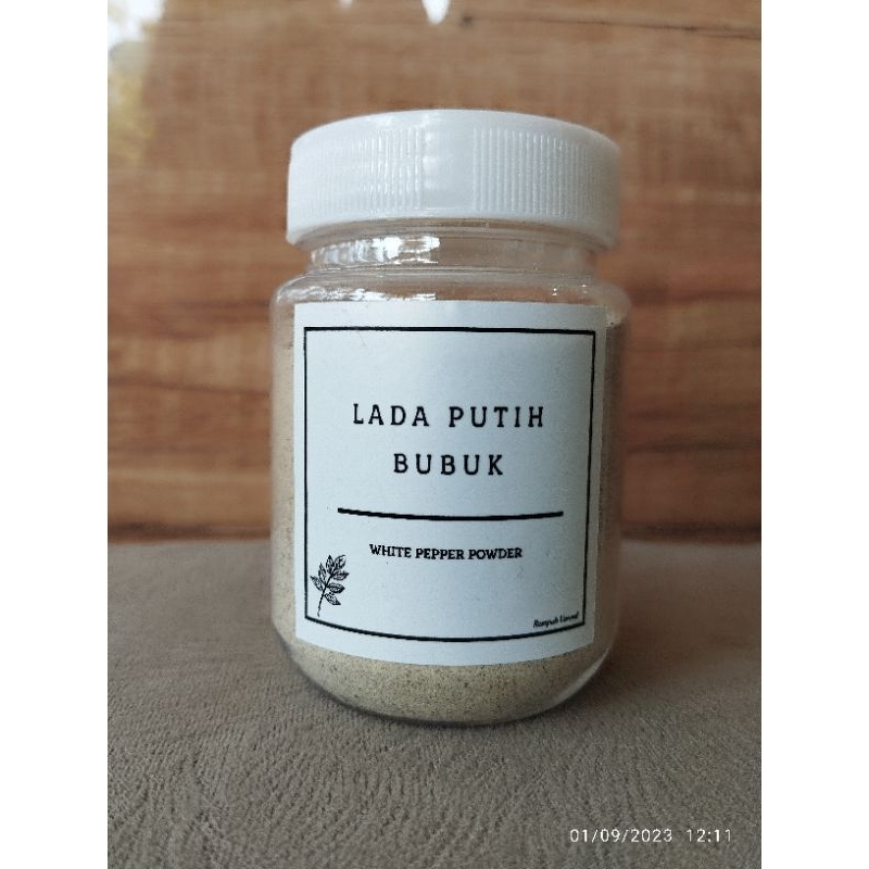 

LADA PUTIH BUBUK ASLI BANGKA 100 GRAM - LADA PUTIH BUBUK BOTOL BUMBU - WHITE PEPPER POWDER