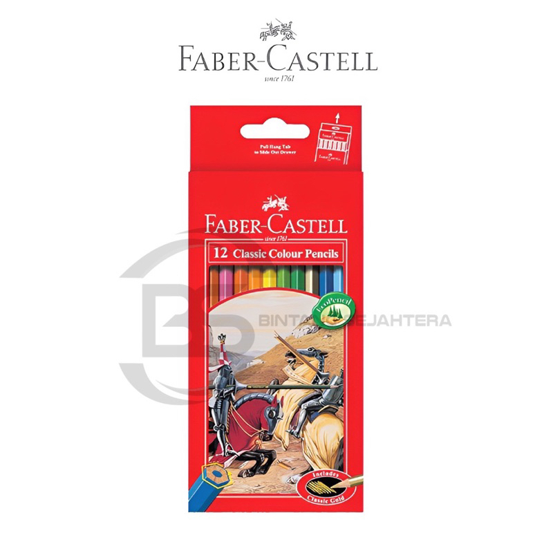

Faber-Castell Classic Colour Pencil 12 L Pensil Warna set 12 Panjang