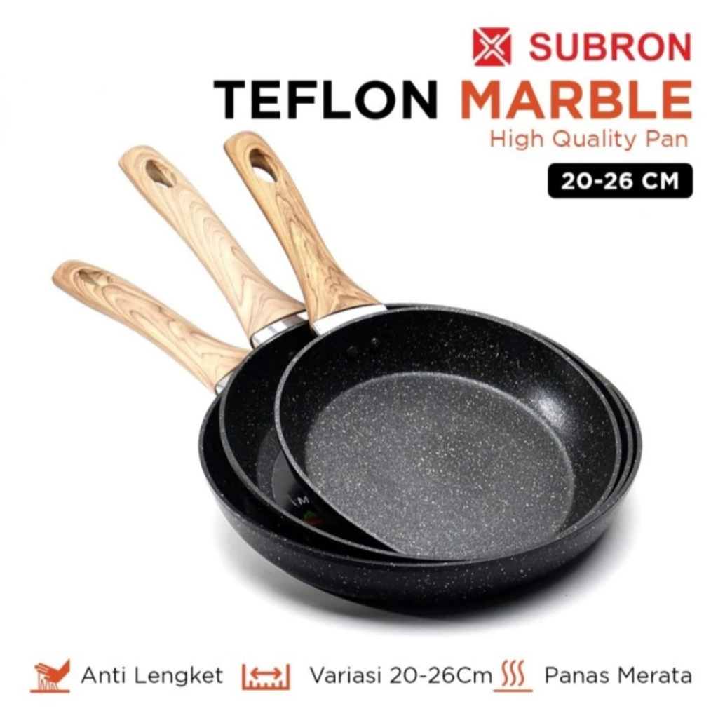 Subron Wajan Teflon Marble Frypan Anti Lengket