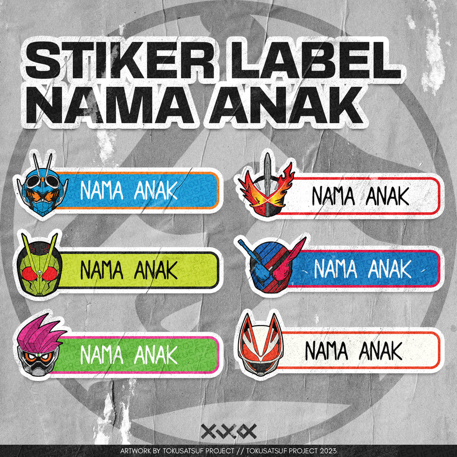 

Stiker Label Nama Anak Custom Karakter Kamen Rider