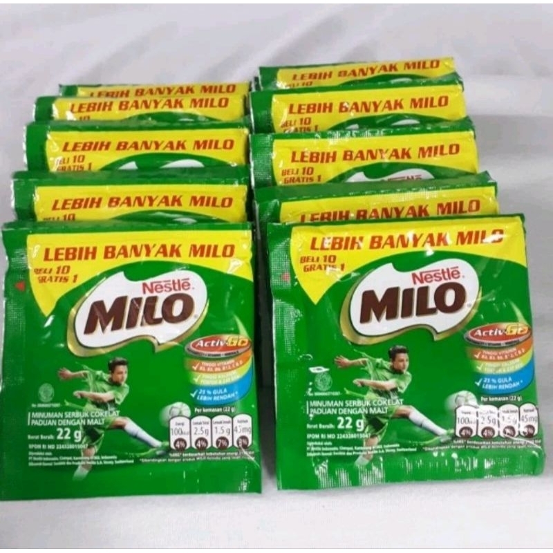 

Milo sachet isi 10 / milo renceng 22g