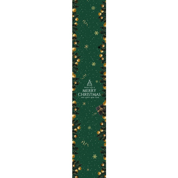 

Paper belt Natal Christmas Sleeve Roll Sabuk Label Toples Box Hampers Vertical 9x47cm (GREEN ONLY)