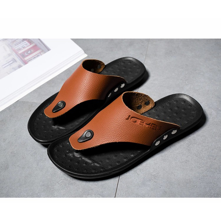 BUNDLING SEPATU KULIT JOEMEN J 28 FREE SANDAL S 35 COKELAT