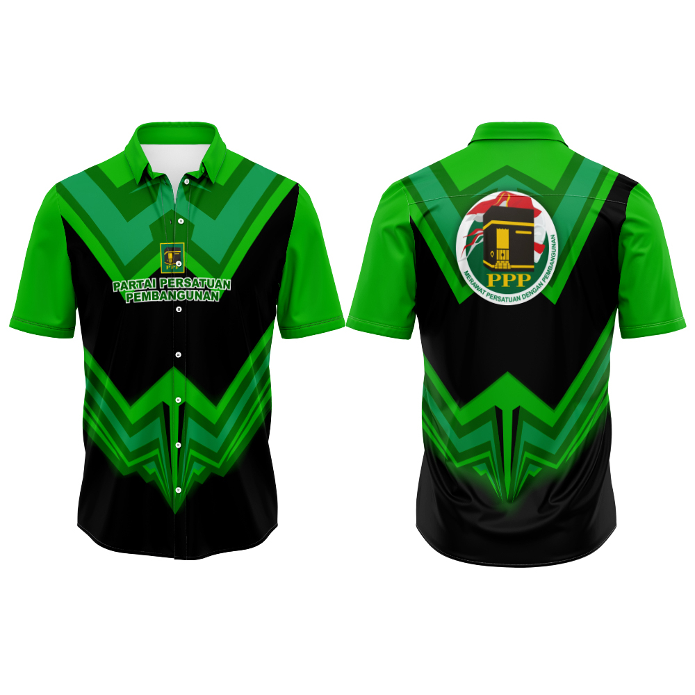 Kaos Baju Polo Kemeja PARTAI PPP PEMILU 2024 Lengan Panjang Pendek Fullprinting Sublime Custom 07